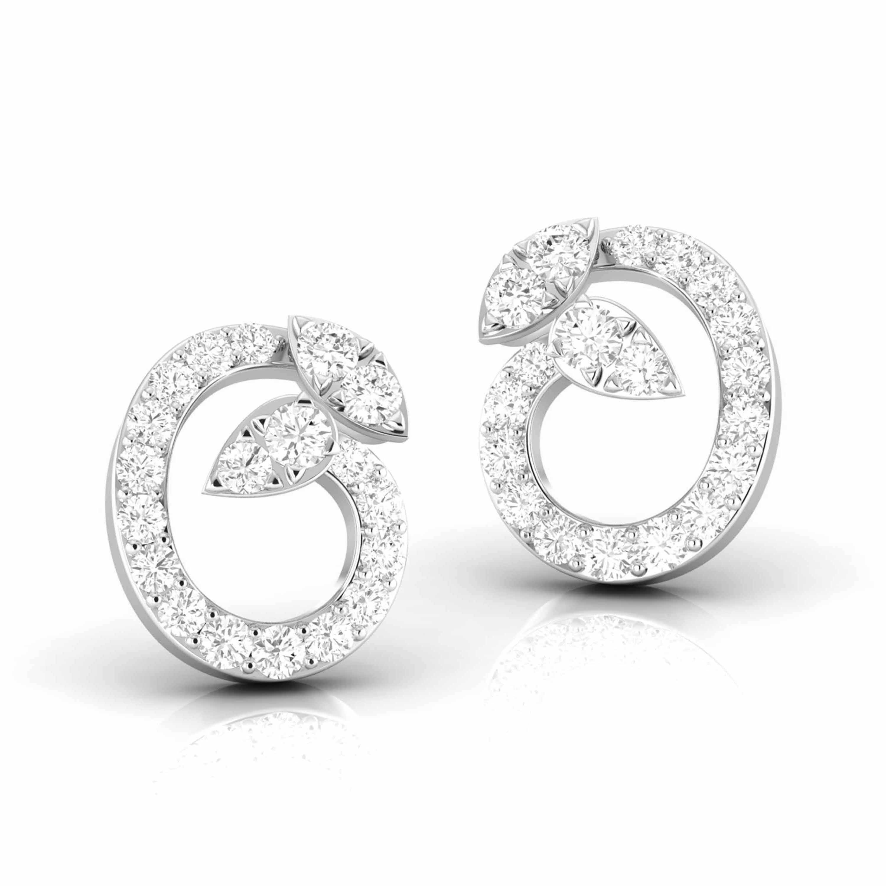 Designer Platinum Diamond Earrings for Women JL PT E OLS 40   Jewelove.US