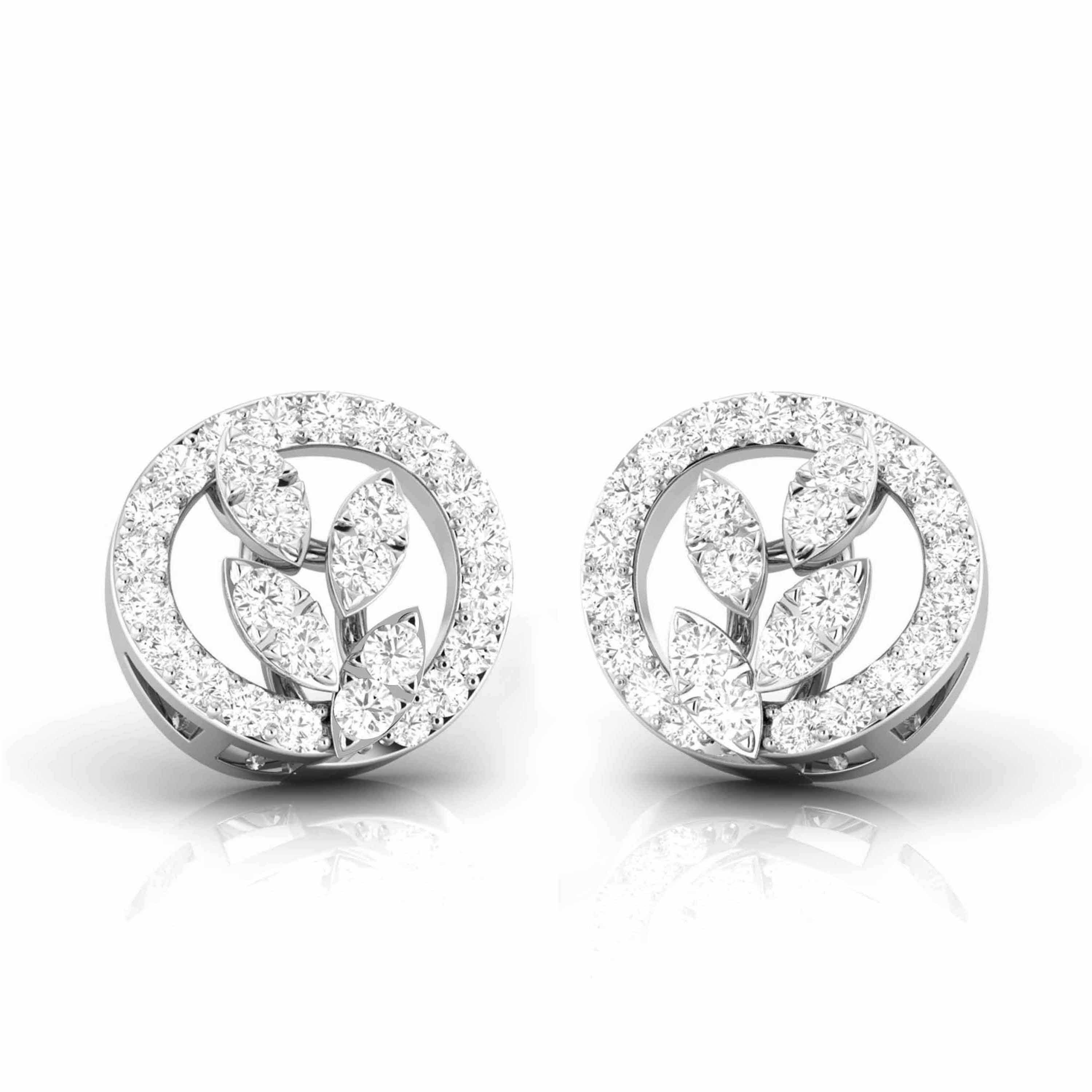 Designer Platinum Diamond Earrings for Women JL PT E OLS 47   Jewelove.US