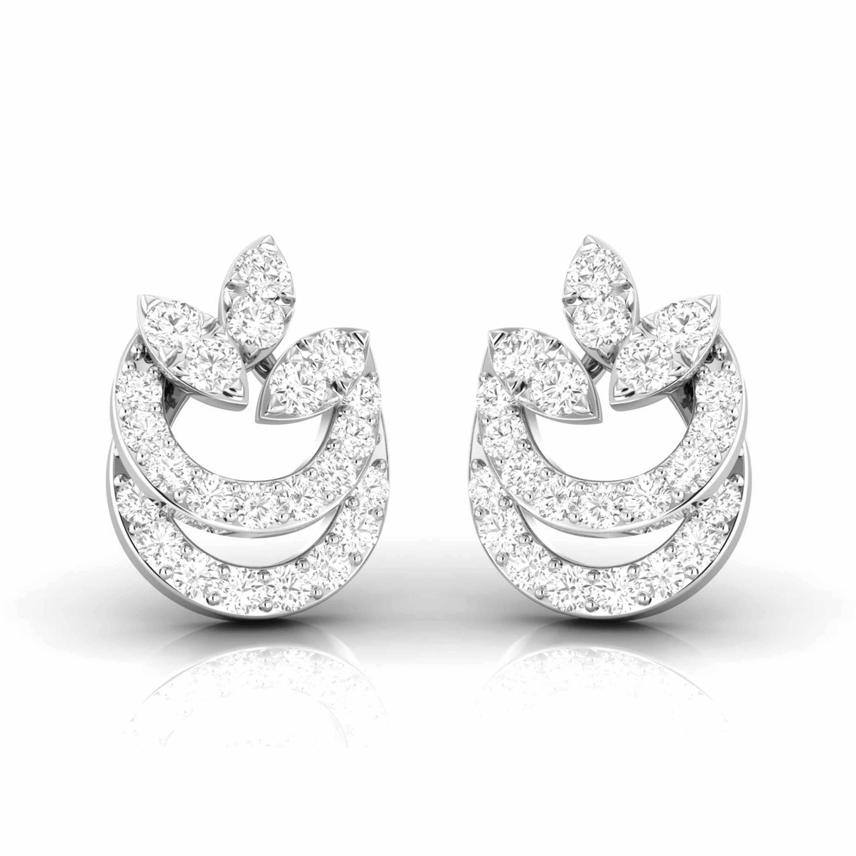 Beautiful Platinum Diamond Earrings for Women JL PT E OLS 50   Jewelove.US