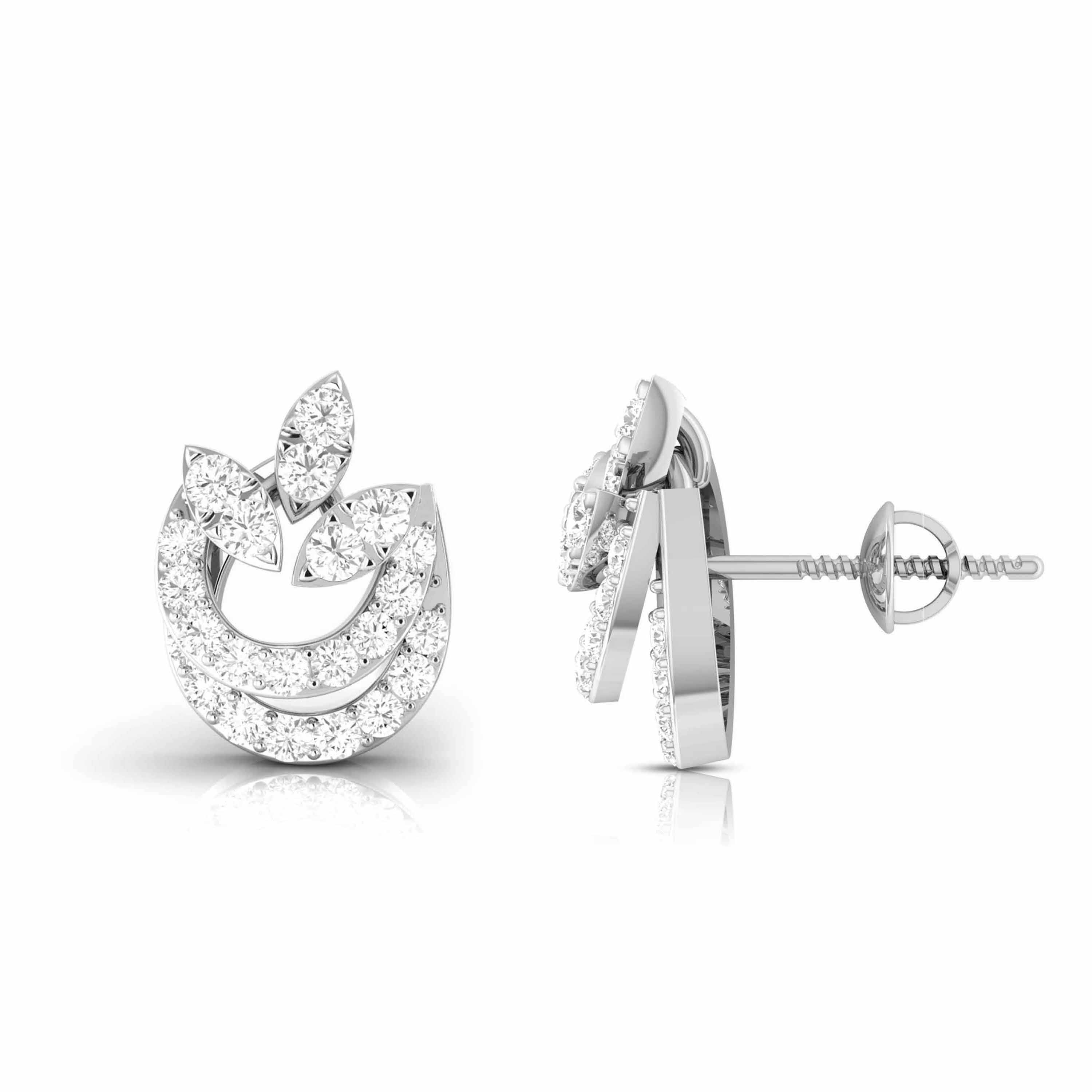 Beautiful Platinum Diamond Earrings for Women JL PT E OLS 50   Jewelove.US