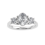 Load image into Gallery viewer, 30-Pointer Oval Cut Solitaire Diamond Accents Platinum Ring JL PT 1234   Jewelove.US
