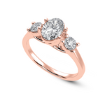 Load image into Gallery viewer, 50-Pointer Oval Cut Solitaire Diamond Accents 18K Rose Gold Ring JL AU 1234R-A   Jewelove.US
