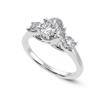 Load image into Gallery viewer, 70-Pointer Oval Cut Solitaire Diamond Accents Platinum Ring JL PT 1234-B   Jewelove.US
