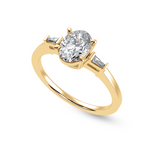 Load image into Gallery viewer, 30-Pointer  Oval Cut Solitaire with Baguette Diamond Accents 18K Yellow Gold Ring JL AU 1226Y   Jewelove.US
