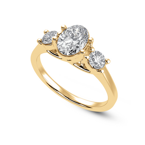 70-Pointer Oval Cut Solitaire Diamond Accents18K Yellow Gold Ring JL AU 1234Y-B   Jewelove.US