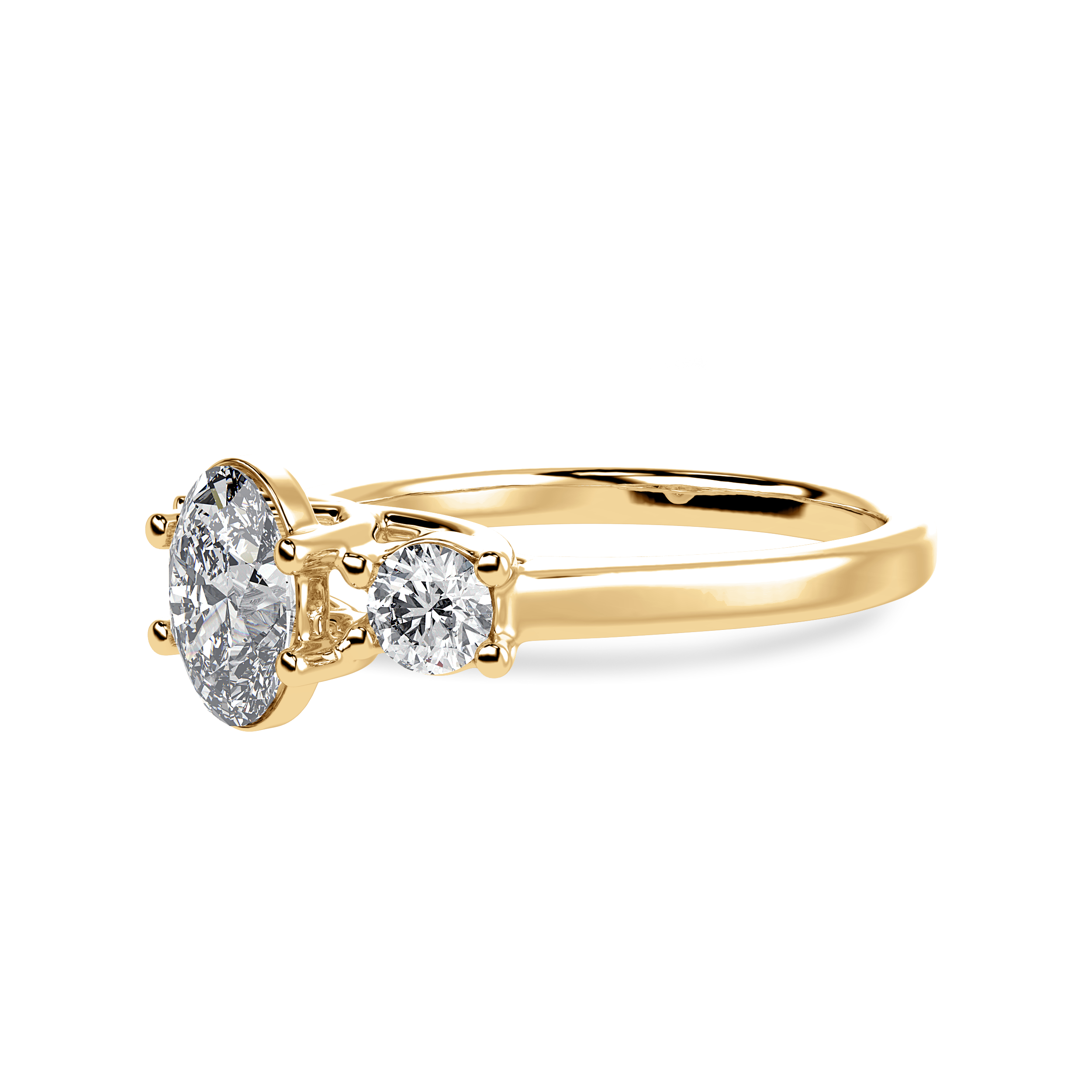 30-Pointer Oval Cut Solitaire Diamond Accents18K Yellow Gold Ring JL AU 1234Y   Jewelove.US