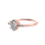 Load image into Gallery viewer, 30-Pointer Oval Cut Solitaire with Baguette Diamond Accents 18K Rose Gold Ring JL AU 1226R   Jewelove.US
