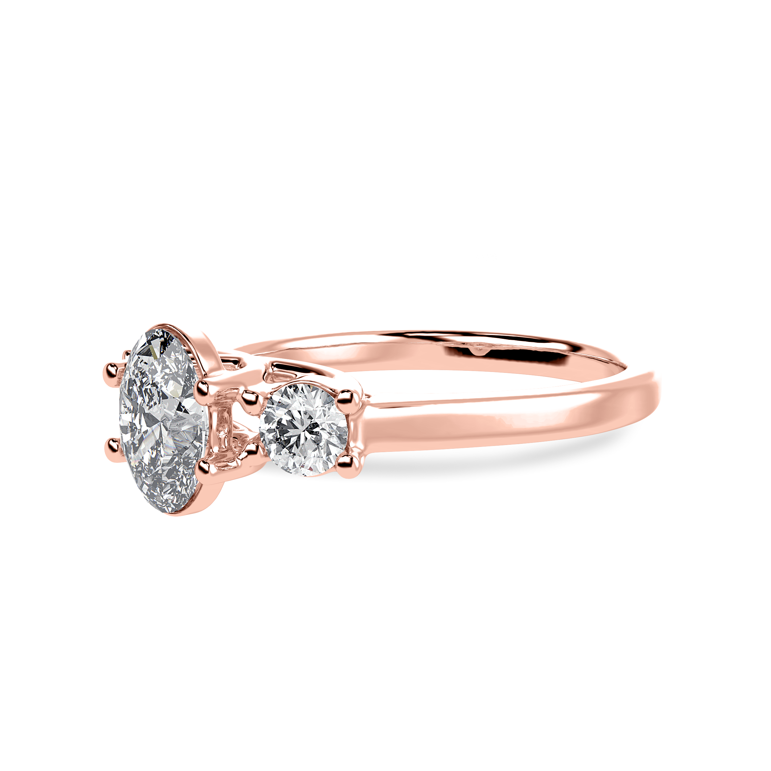 30-Pointer Oval Cut Solitaire Diamond Accents 18K Rose Gold Ring JL AU 1234R   Jewelove.US