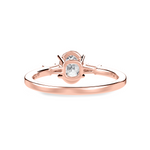 Load image into Gallery viewer, 50-Pointer Oval Cut Solitaire with Baguette Diamond Accents 18K Rose Gold Ring JL AU 1226R-A   Jewelove.US
