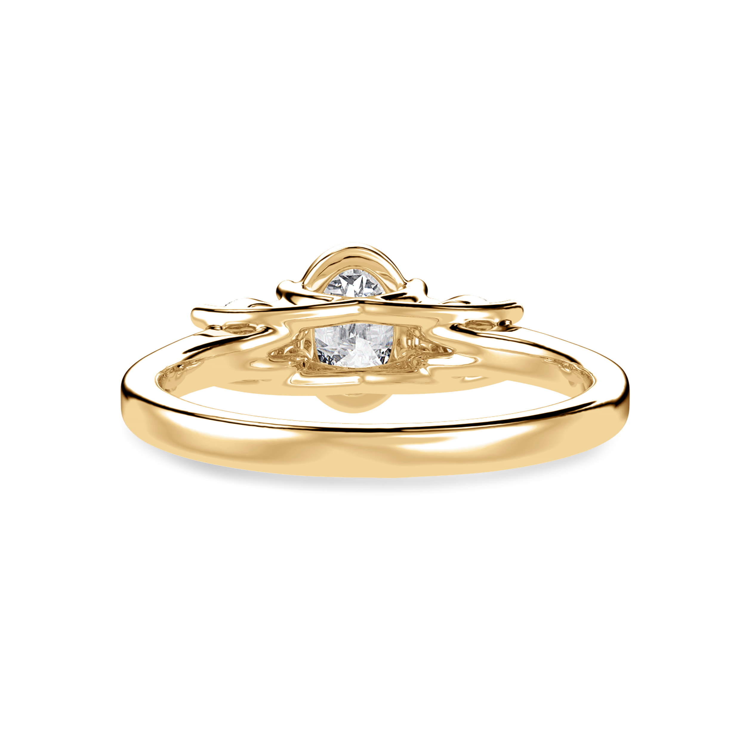 70-Pointer Oval Cut Solitaire Diamond Accents18K Yellow Gold Ring JL AU 1234Y-B   Jewelove.US