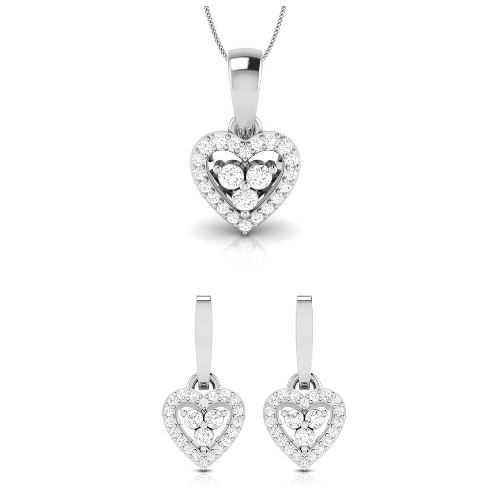 Platinum with Diamond Pendant Set for Women JL PT P 2437  Pendant-Set Jewelove.US