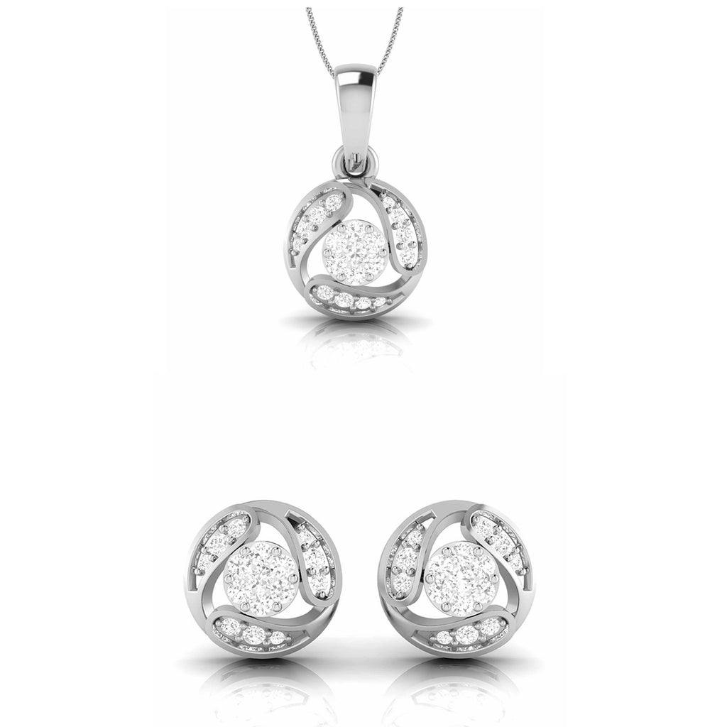 Platinum with Diamond Pendant Set for Women JL PT P 2457  Pendant-Set Jewelove.US