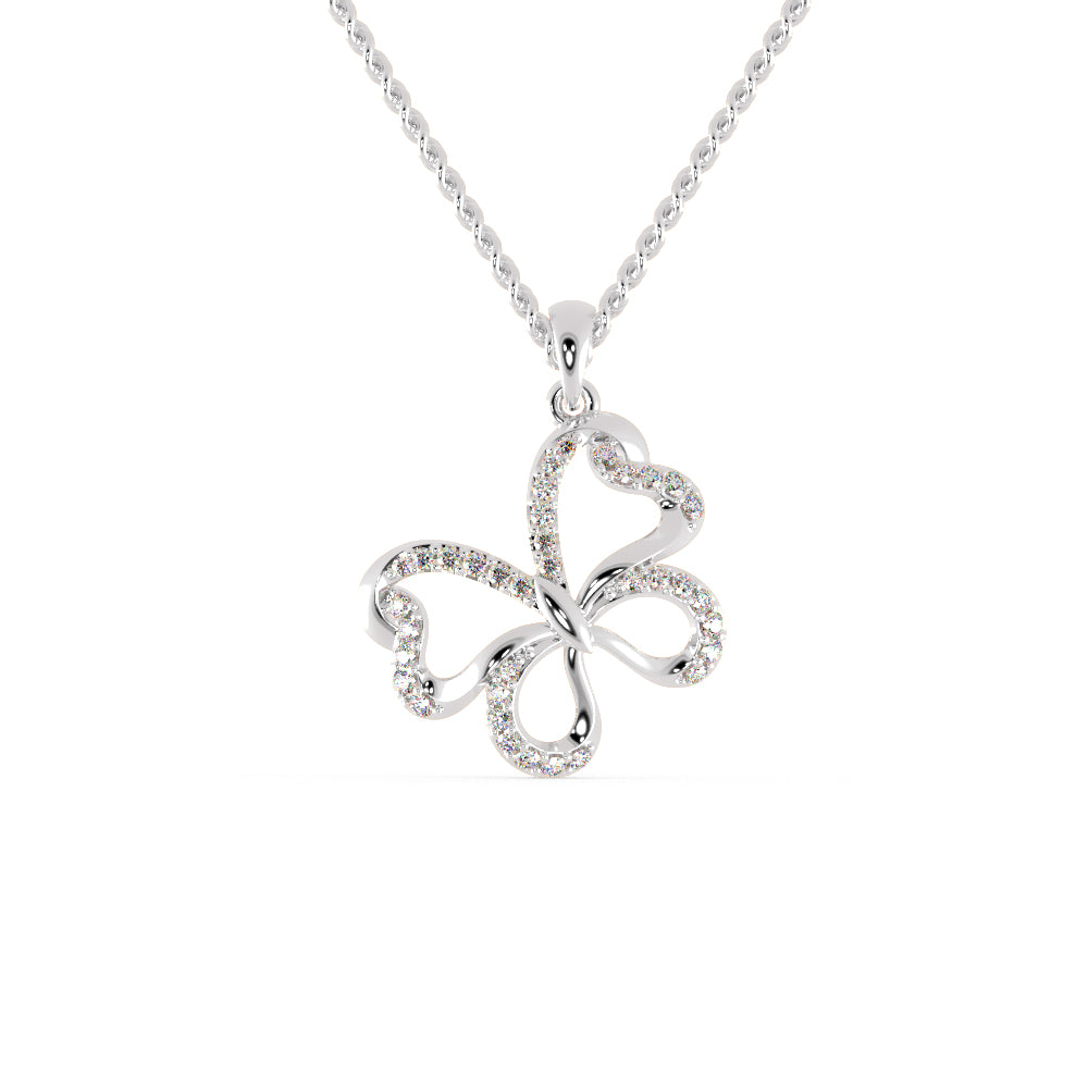 Platinum Butterfly Pendant with Diamonds for Women JL PT P 1232  VVS-GH Jewelove.US