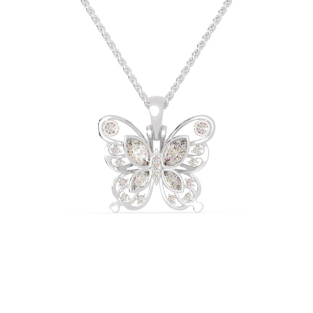 Platinum Butterfly Pendant with Diamonds for Women JL PT P 1234  VVS-GH Jewelove.US