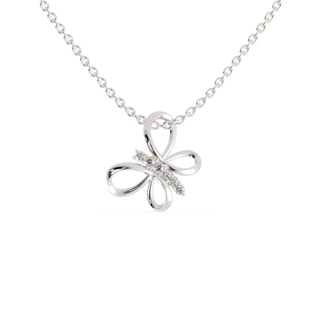 Platinum Butterfly Pendant with Diamonds for Women JL PT P 1236   Jewelove.US