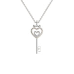 Load image into Gallery viewer, Platinum Heart Key Pendant with Diamonds for Women JL PT P 1249   Jewelove.US
