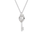 Load image into Gallery viewer, Platinum Heart Key Pendant with Diamonds for Women JL PT P 1249   Jewelove.US
