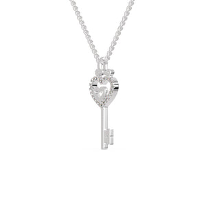 Platinum Heart Key Pendant with Diamonds for Women JL PT P 1249   Jewelove.US