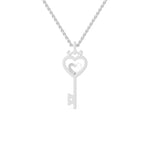 Load image into Gallery viewer, Platinum Heart Key Pendant with Diamonds for Women JL PT P 1249   Jewelove.US
