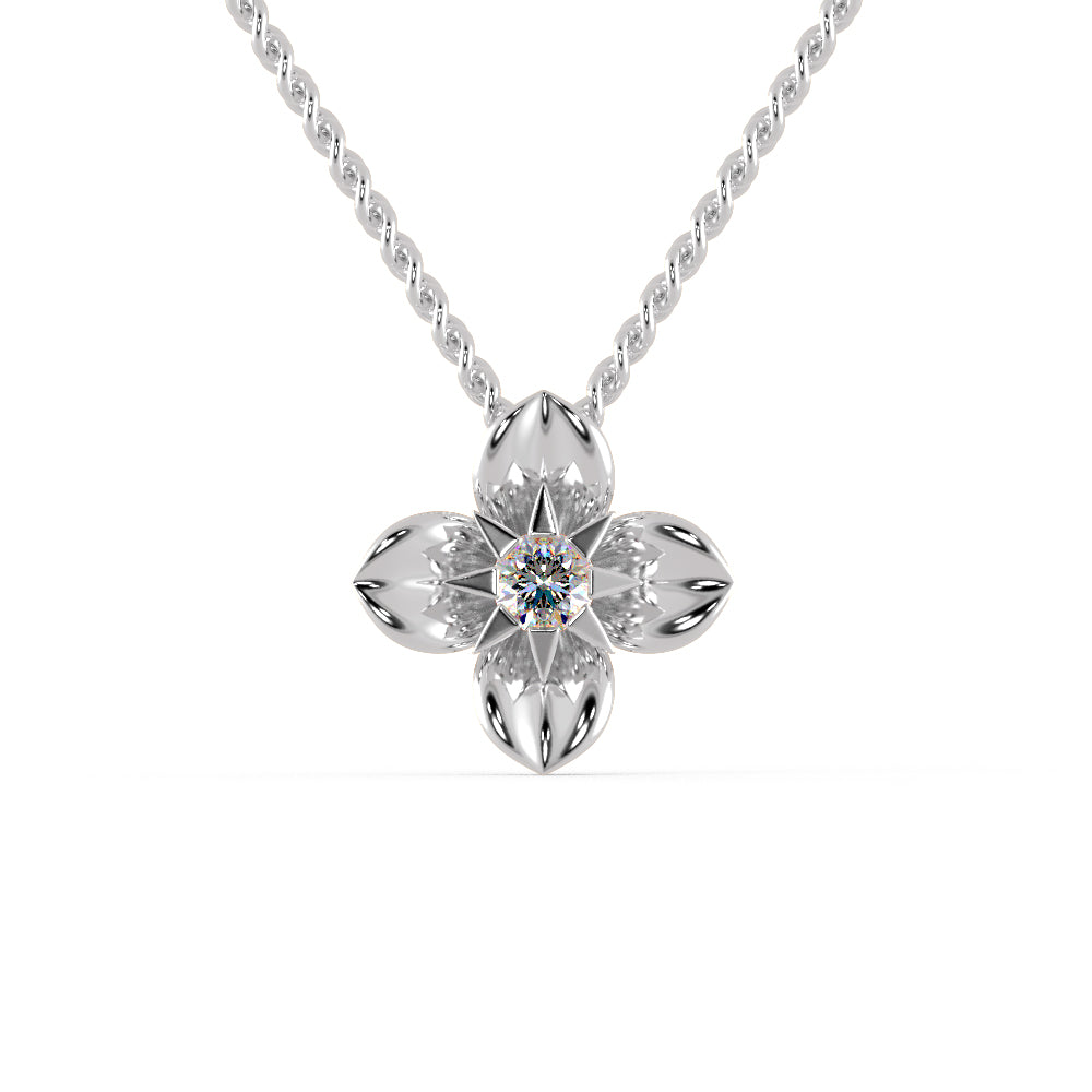 Platinum Flower Pendant Solitaire for Women JL PT P 1250  VVS-GH Jewelove.US