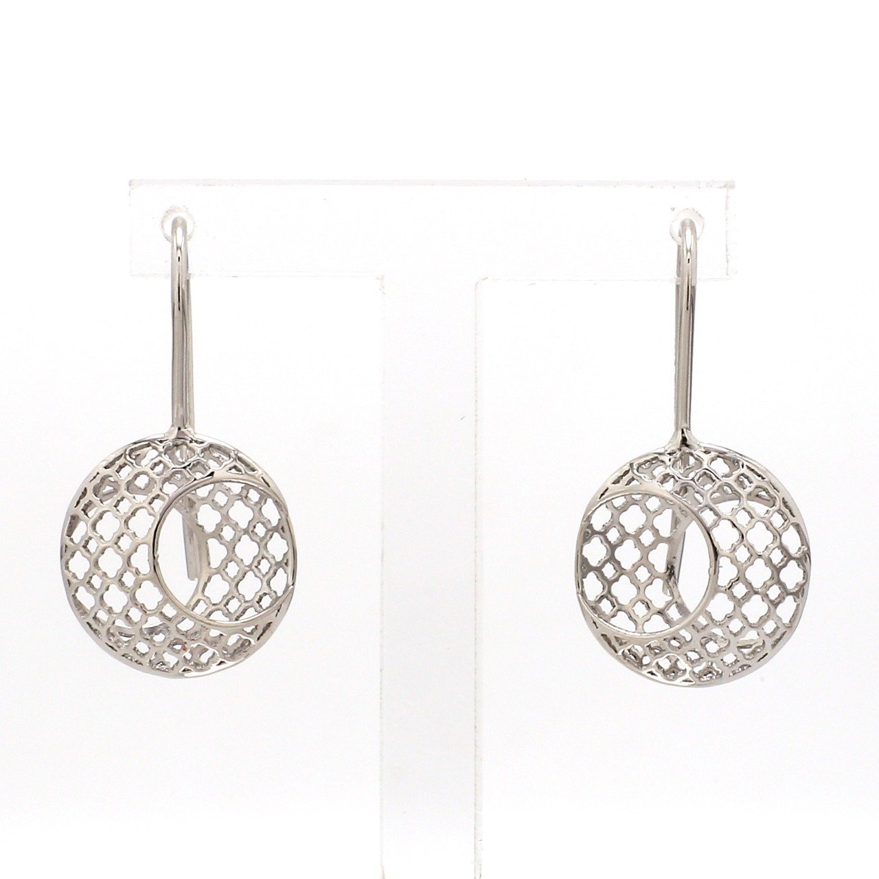 Designer Lightweight Filigree Platinum Earrings for Women JL PT E 210   Jewelove.US