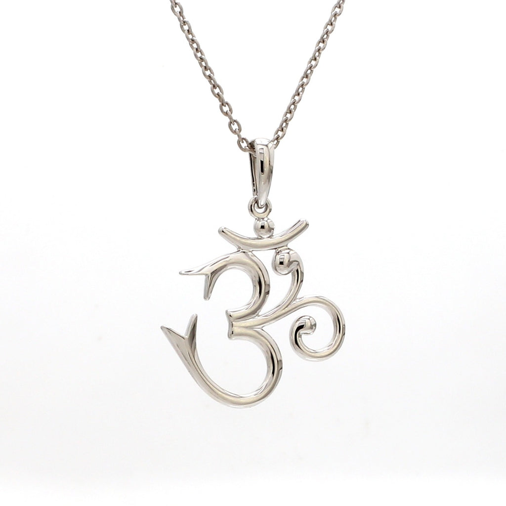 Plain Platinum Om Pendant JL PT OM - 3   Jewelove.US