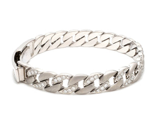 Men of Platinum | 10mm Heavy Diamond Platinum Cuban Bracelet with Diamond Lock JL PTB 1099-A   Jewelove.US