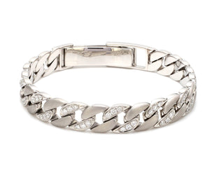 Men of Platinum | 10mm Heavy Diamond Platinum Cuban Bracelet with Diamond Lock JL PTB 1099-A   Jewelove.US