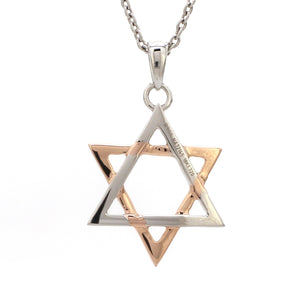 Star of David Platinum Rose Gold Pendant JL PT P 312   Jewelove.US