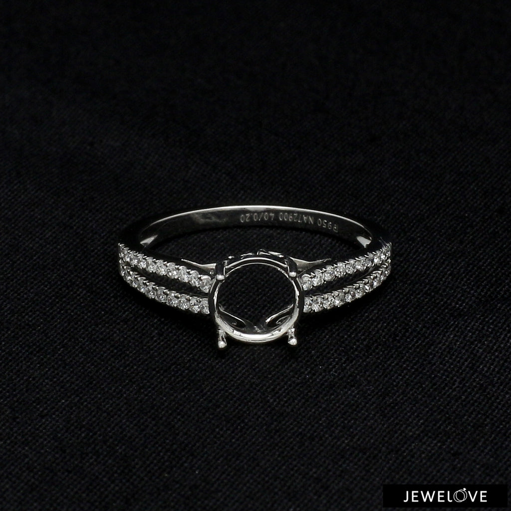 Platinum Diamond Split Shank Mounting Ring JL PT 1217-M   Jewelove.US