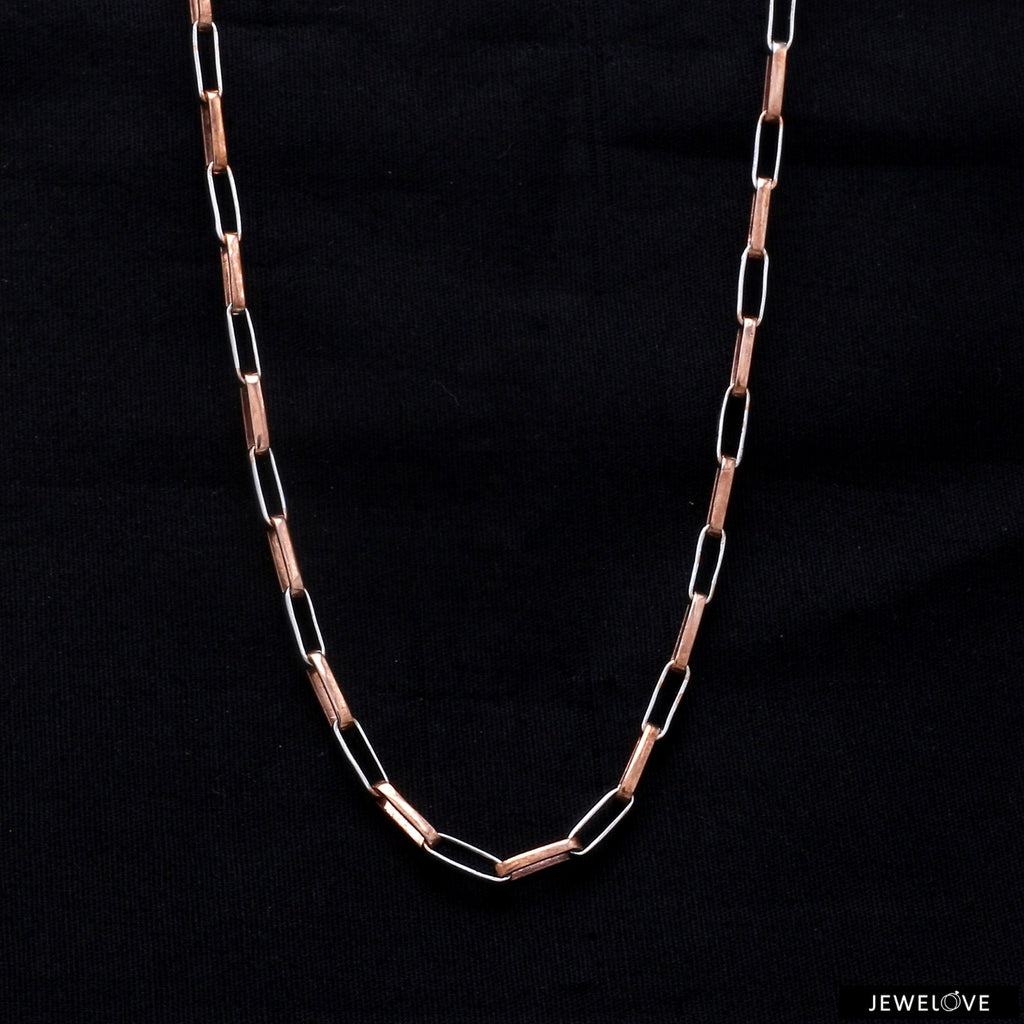 Platinum + Rose Gold Chain for Men JL PT CH 1046   Jewelove.US