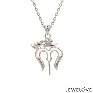 Customised Plain Platinum Shiv Ji Trishul Pendant JL PT P Trishul-1   Jewelove.US