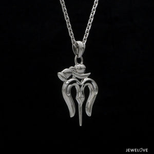 Customised Plain Platinum Shiv Ji Trishul Pendant JL PT P Trishul-1   Jewelove.US