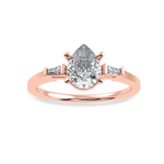 Load image into Gallery viewer, 30-Pointer Pear Cut Solitaire with Baguette Diamond Accents 18K Rose Gold Ring JL AU 1227R   Jewelove.US
