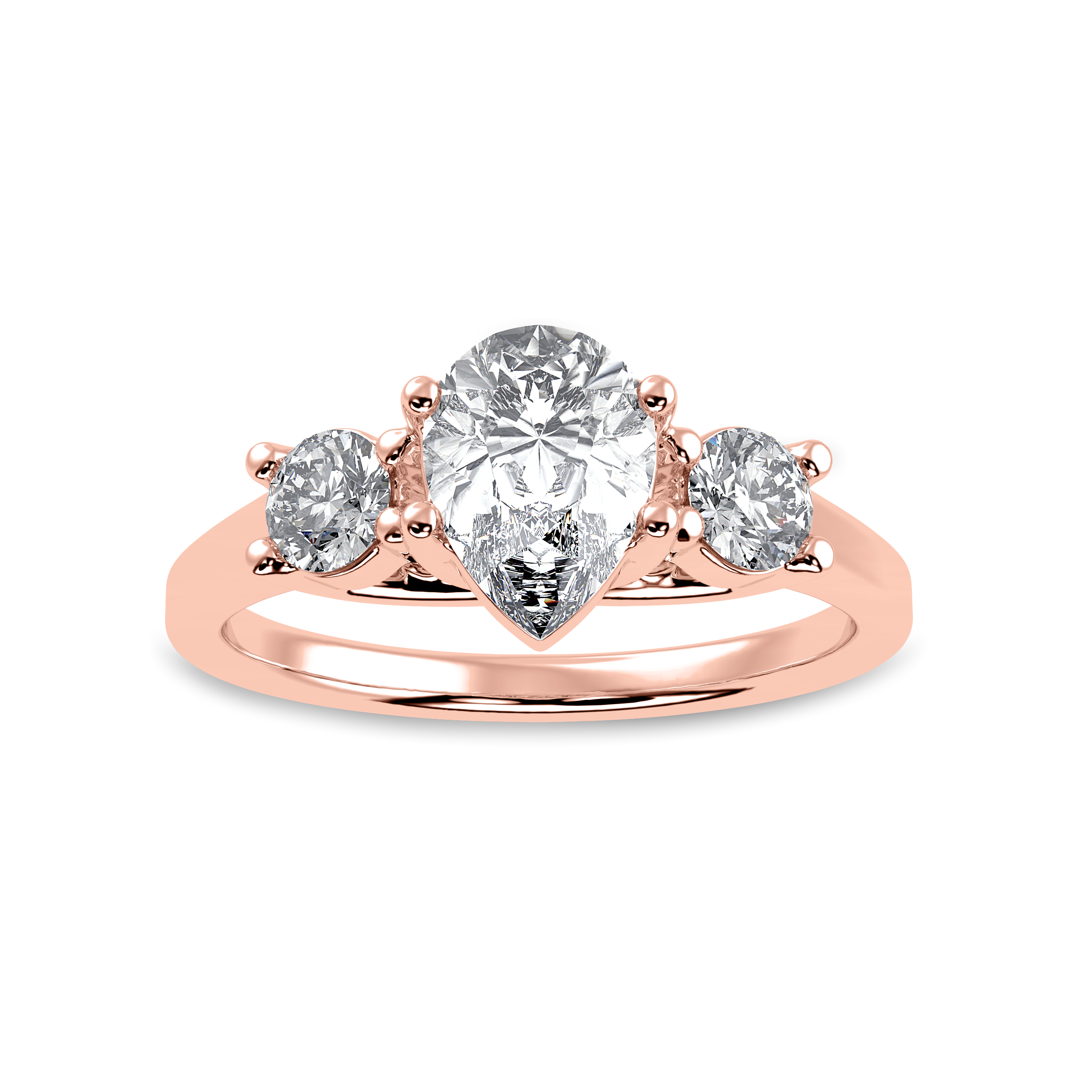 30-Pointer Pear Cut Solitaire Diamond Accents18K Rose Gold Ring JL AU 1235R   Jewelove.US