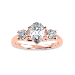 30-Pointer Pear Cut Solitaire Diamond Accents18K Rose Gold Ring JL AU 1235R   Jewelove.US