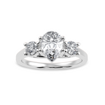 Load image into Gallery viewer, 50-Pointer Pear Cut Solitaire Diamond Accents Platinum Ring JL PT 1235-A   Jewelove.US
