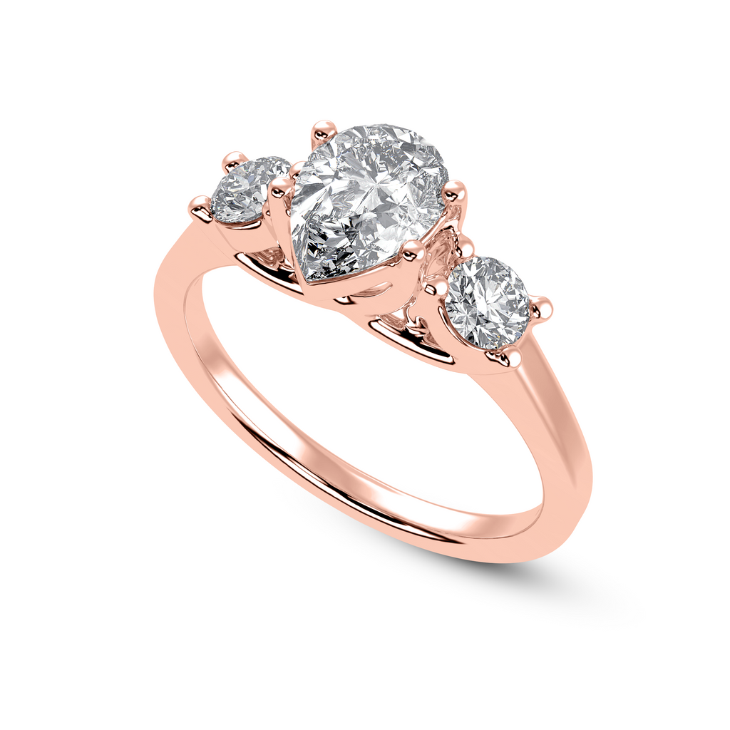 30-Pointer Pear Cut Solitaire Diamond Accents18K Rose Gold Ring JL AU 1235R   Jewelove.US