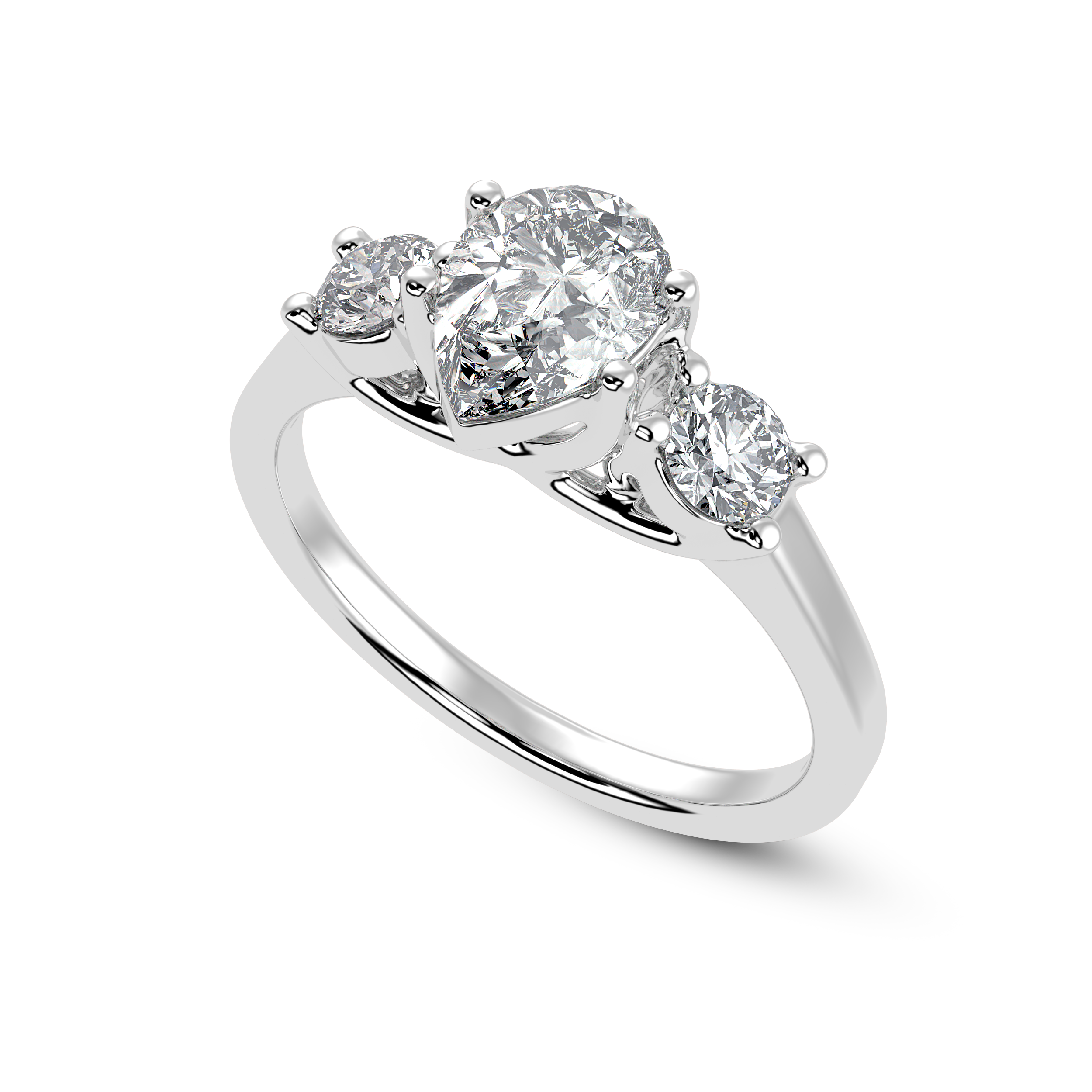 50-Pointer Pear Cut Solitaire Diamond Accents Platinum Ring JL PT 1235-A   Jewelove.US