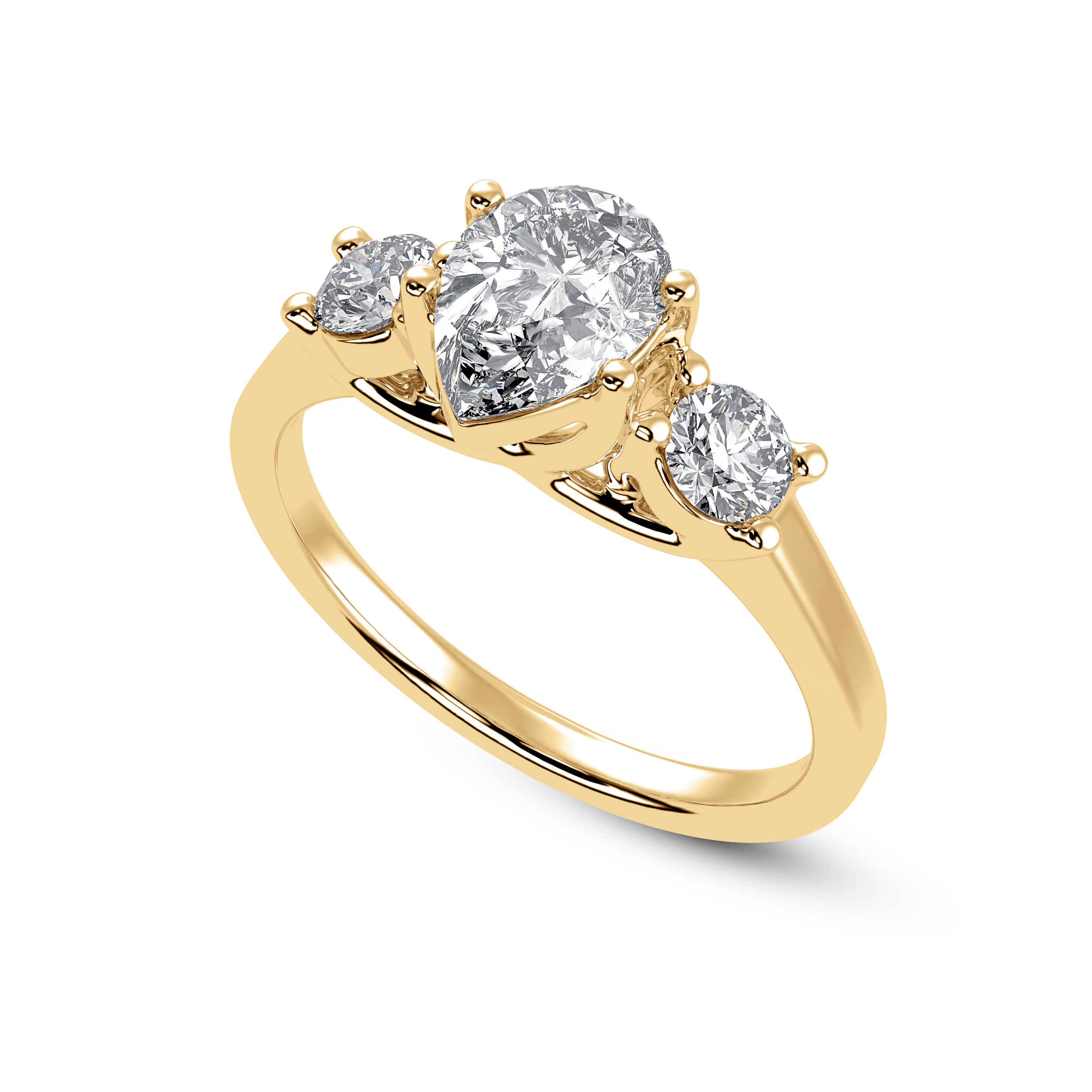 30-Pointer Pear Cut Solitaire Diamond Accents 18K Yellow Gold Ring JL AU 1235Y   Jewelove.US