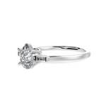 Load image into Gallery viewer, 70-Pointer Pear Cut Solitaire with Baguette Diamond Accents Platinum Ring JL PT 1227-B   Jewelove.US
