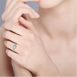 Load image into Gallery viewer, 0.50 cts Solitaire Square Halo Diamond Split Shank Platinum Ring JL PT RH RD 218   Jewelove.US
