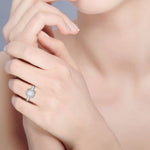 Load image into Gallery viewer, 0.70cts. Emerald Cut Solitaire Halo Diamond Shank Platinum Ring JL PT WB5903E   Jewelove.US
