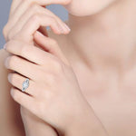 Load image into Gallery viewer, 0.50cts Halo Cushion Solitaire Diamond Split Shank Platinum Ring JL PT WB5815E   Jewelove.US
