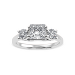 Load image into Gallery viewer, 30-Pointer Princess Cut Solitaire Diamond Accents Platinum Ring JL PT 1230   Jewelove.US
