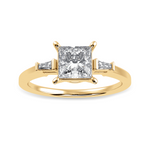 Load image into Gallery viewer, 50-Pointer Princess Cut Solitaire Baguette Diamond Assent 18K Yellow Gold Ring JL AU 1211Y-A   Jewelove.US
