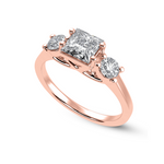 Load image into Gallery viewer, 1.00 Carat Princess Cut Solitaire Diamond Accents 18K Rose Gold Ring JL AU 1230R-C   Jewelove.US
