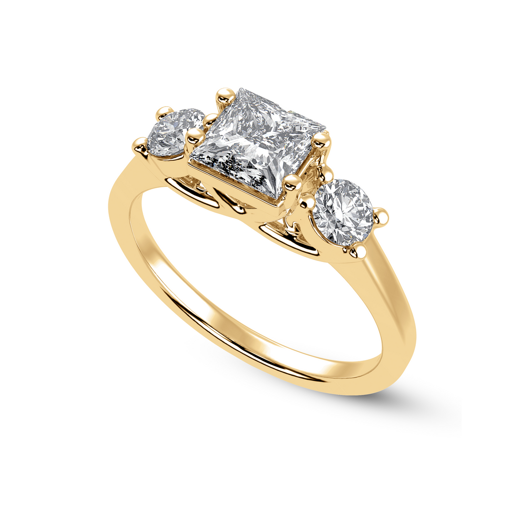 30-Pointer Princess Cut Solitaire Diamond Accents 18K Yellow Gold Ring JL AU 1230Y   Jewelove.US