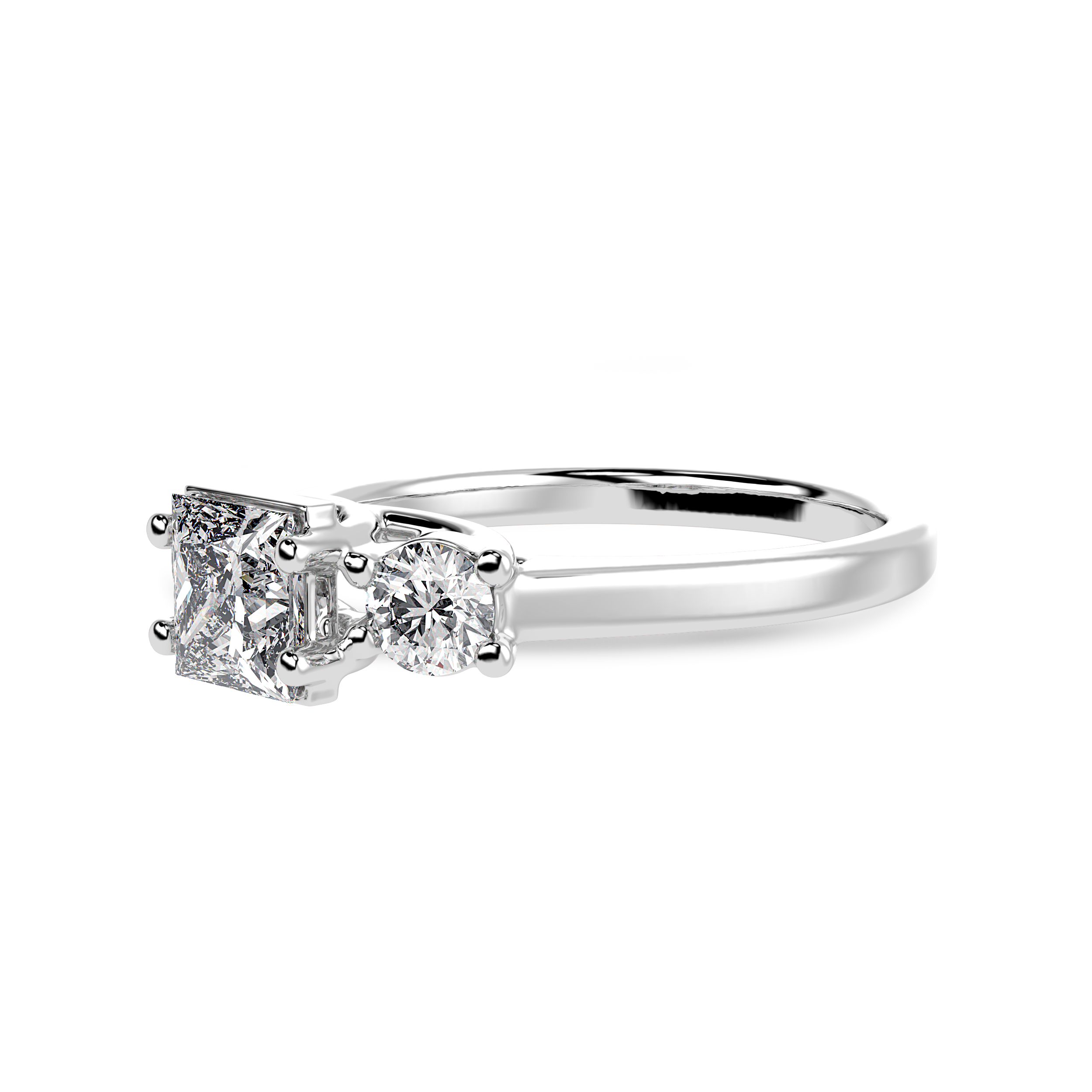 50-Pointer Princess Cut Solitaire Diamond Accents Platinum Ring JL PT 1230-A   Jewelove.US