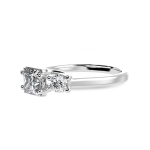 1.00 Carat Princess Cut Solitaire Diamond Accents Platinum Ring JL PT 1230-C   Jewelove.US